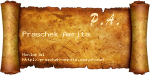 Praschek Amrita névjegykártya